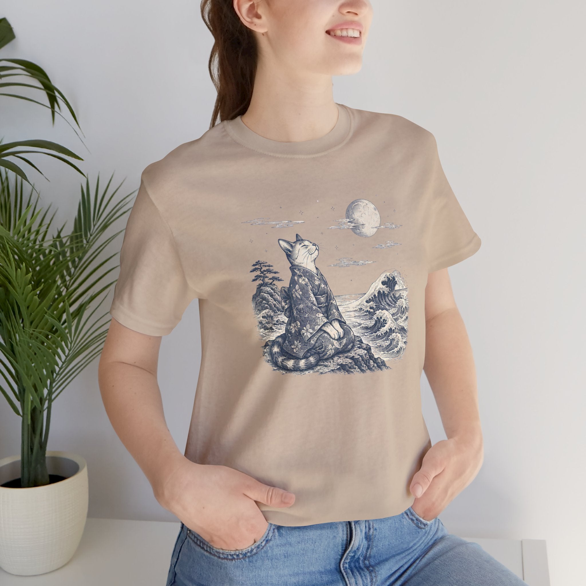 Moonlit Kimono Cat T-Shirt