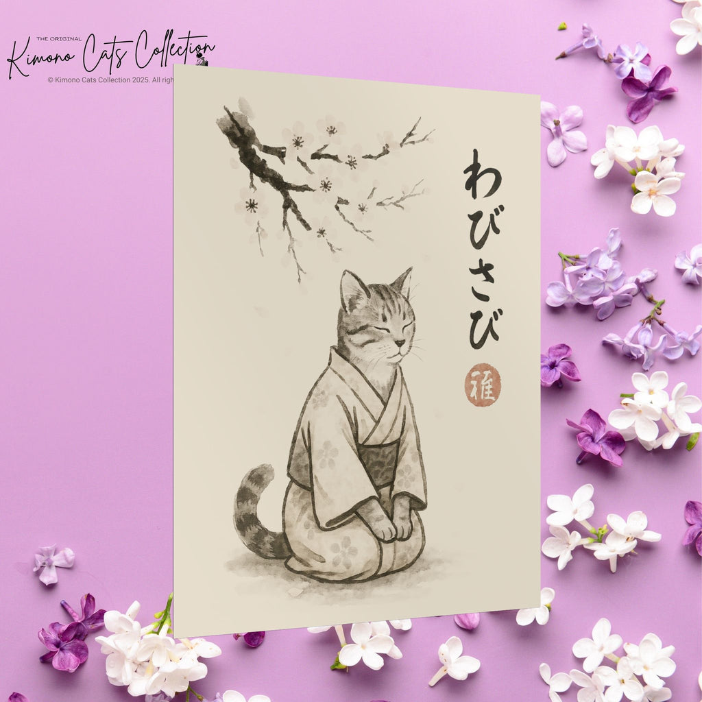 Wabisabi Cat | Japanese-Inspired Zen Wall Art