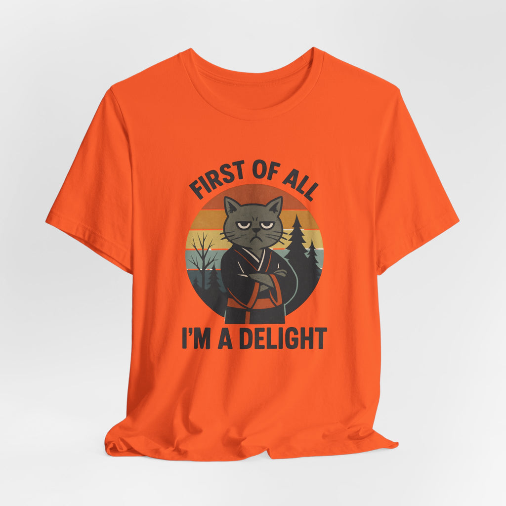 First of All I'm a Delight Cat Shirt, T-Shirt | Funny Neko Kimono Graphic