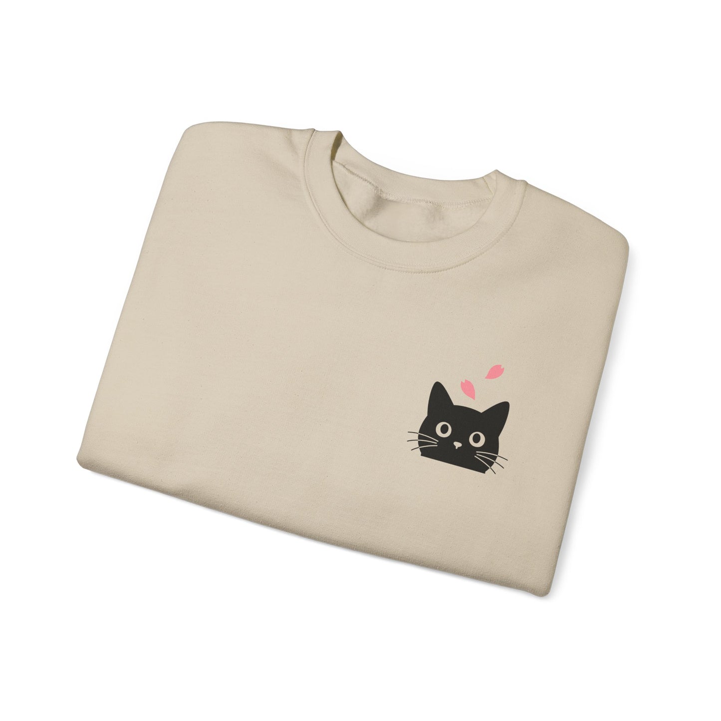 Black Cat Sakura Sweatshirt - Unisex Crewneck