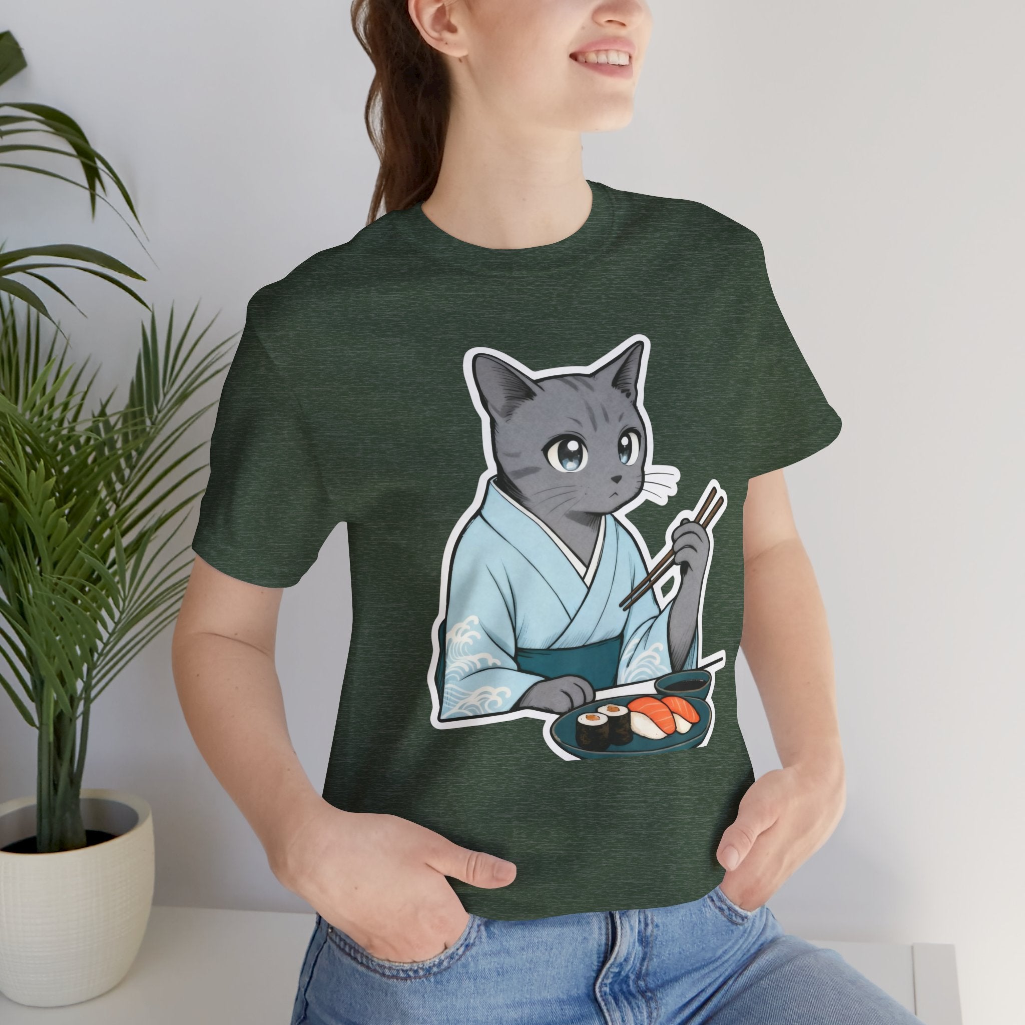 Sushi Kimono Cat Shirt - Japanese Dinner Date Cat Tee