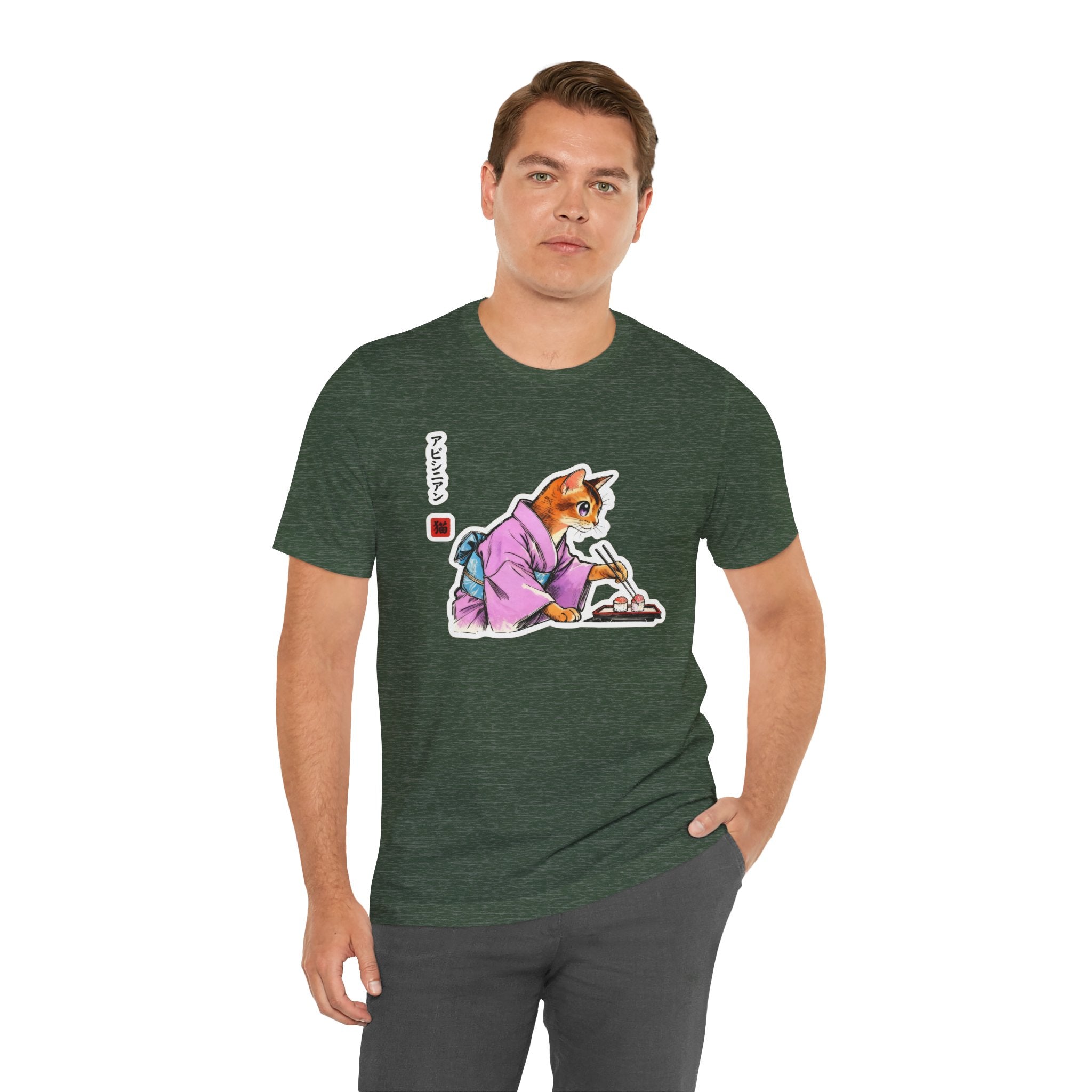 Sushi Cat Tee - Cute Japanese Aesthetic Shirt, Abyssinian