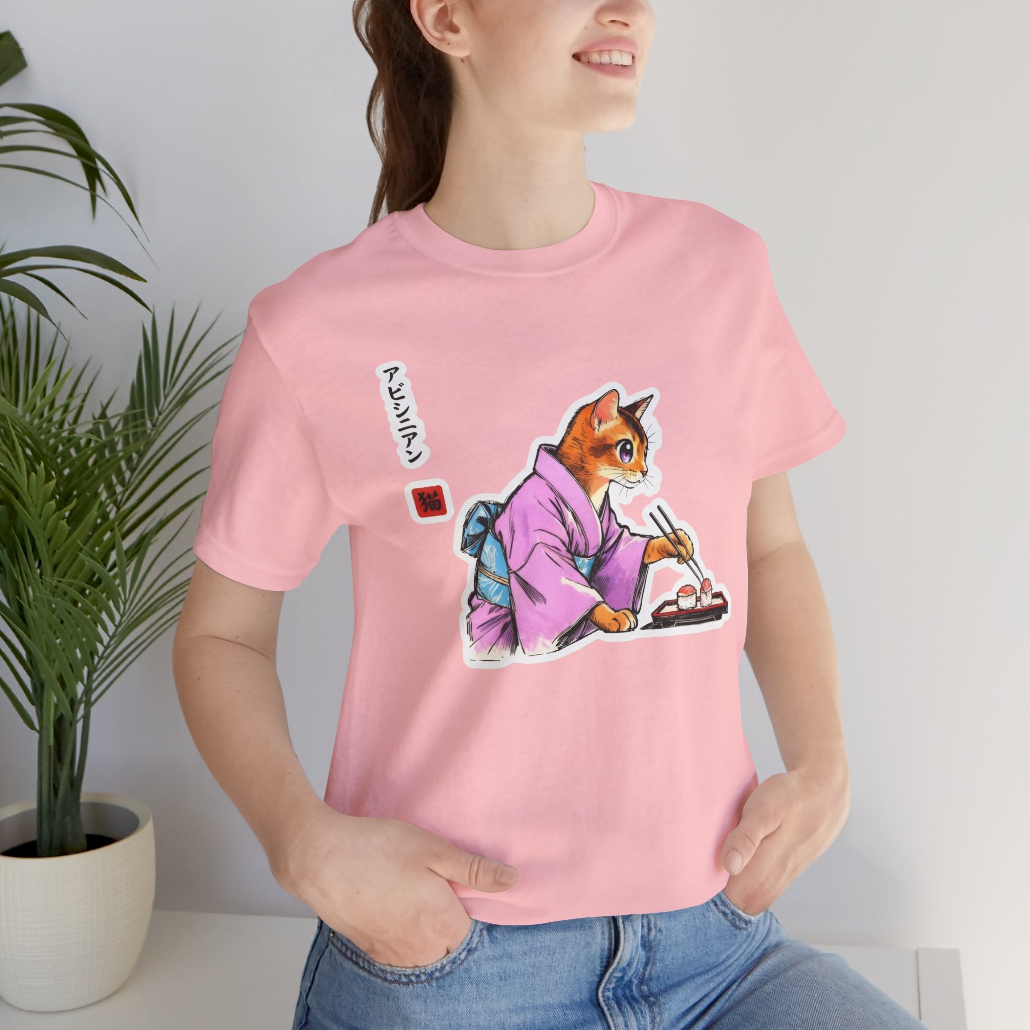 Sushi Cat Tee - Cute Japanese Aesthetic Shirt, Abyssinian