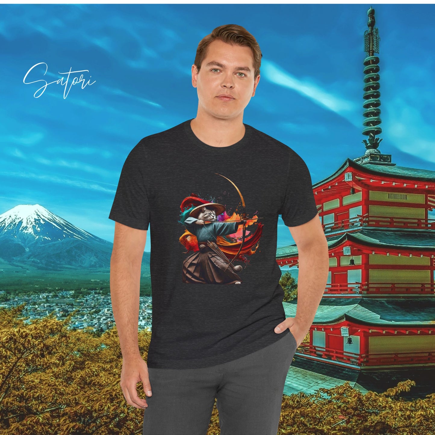 Kyudo Archer Cat Tee – Unisex