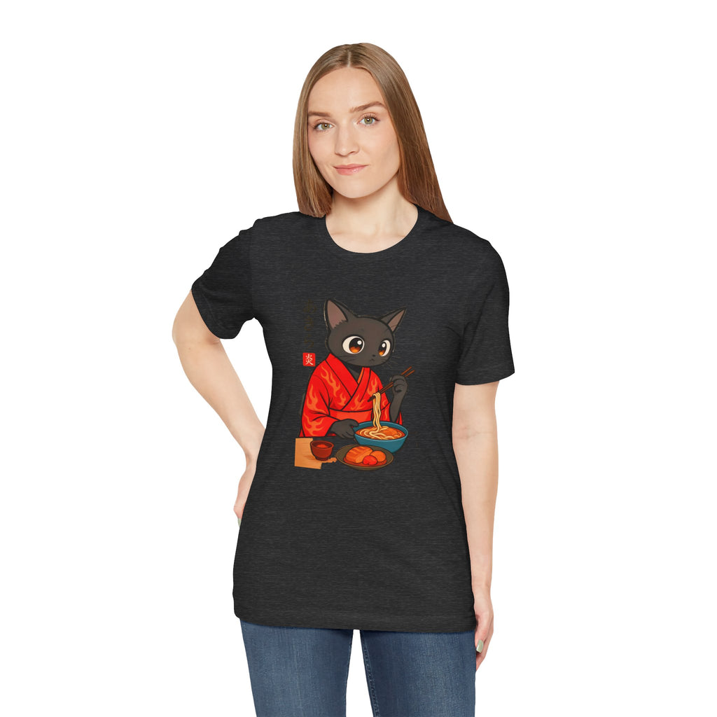 Spicy Ramen Black Cat Shirt - Japanese Noodle Cat Tee