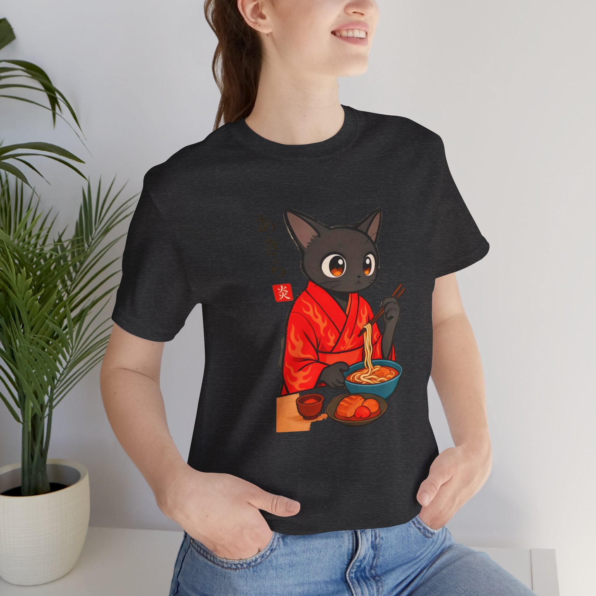 Spicy Ramen Black Cat Shirt - Japanese Noodle Cat Tee