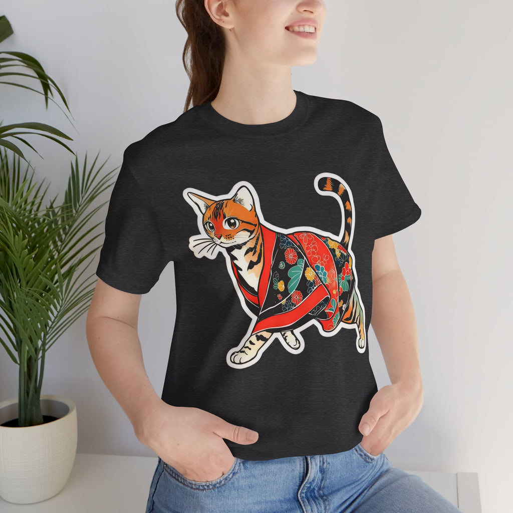 Cute Japanese Cat Shirt Kimono Kitty Tee