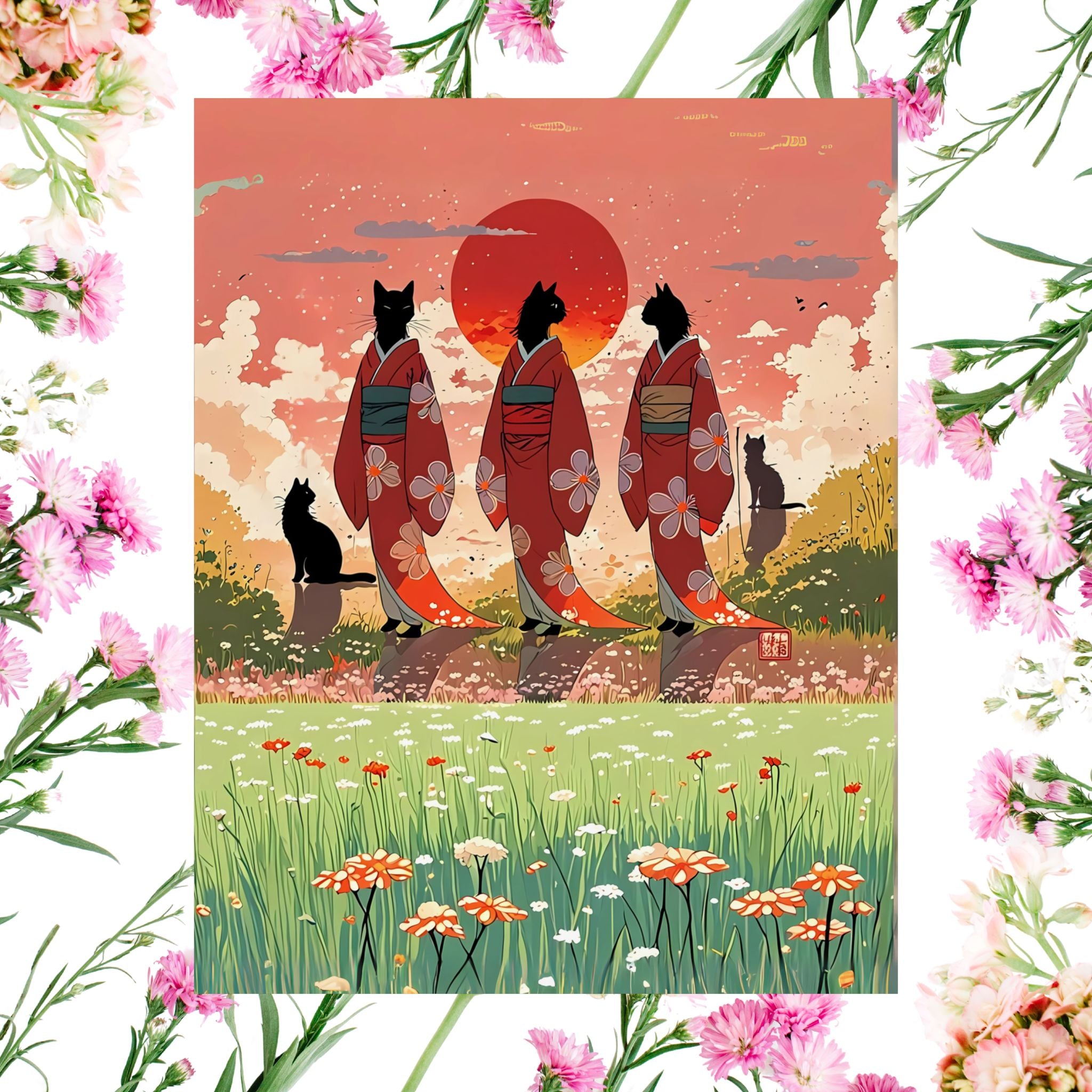 Black Cats Studio Ghibli-Inspired Print