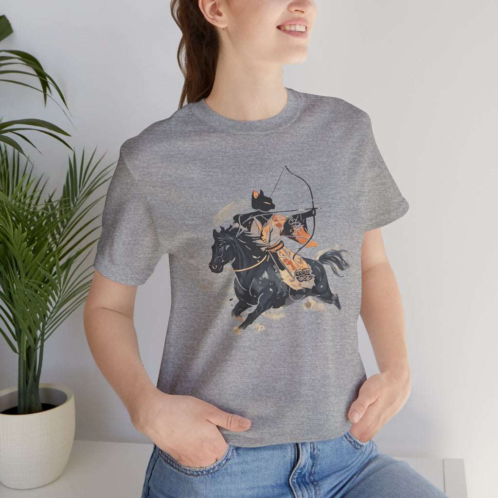 Year of the Horse Kyudo Archer Cat Ukiyo-e Kimono T-Shirt