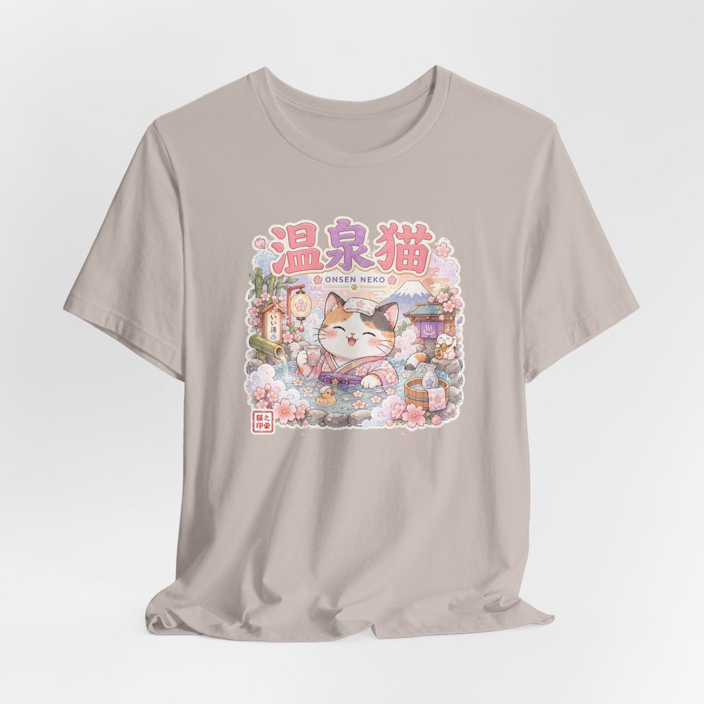 Onsen Cat T-Shirt – Cute Japanese Hot Spring Neko Graphic Tee