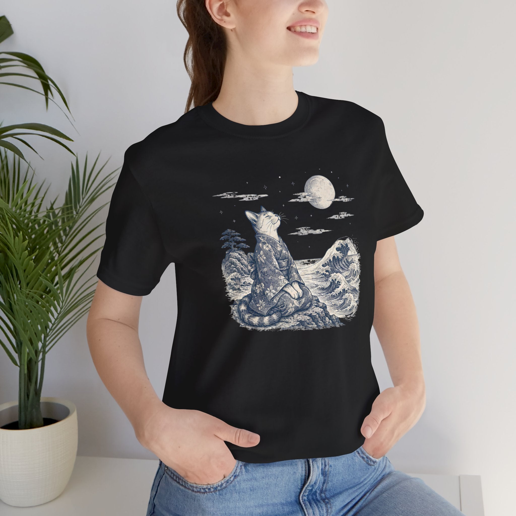 Moonlit Kimono Cat T-Shirt
