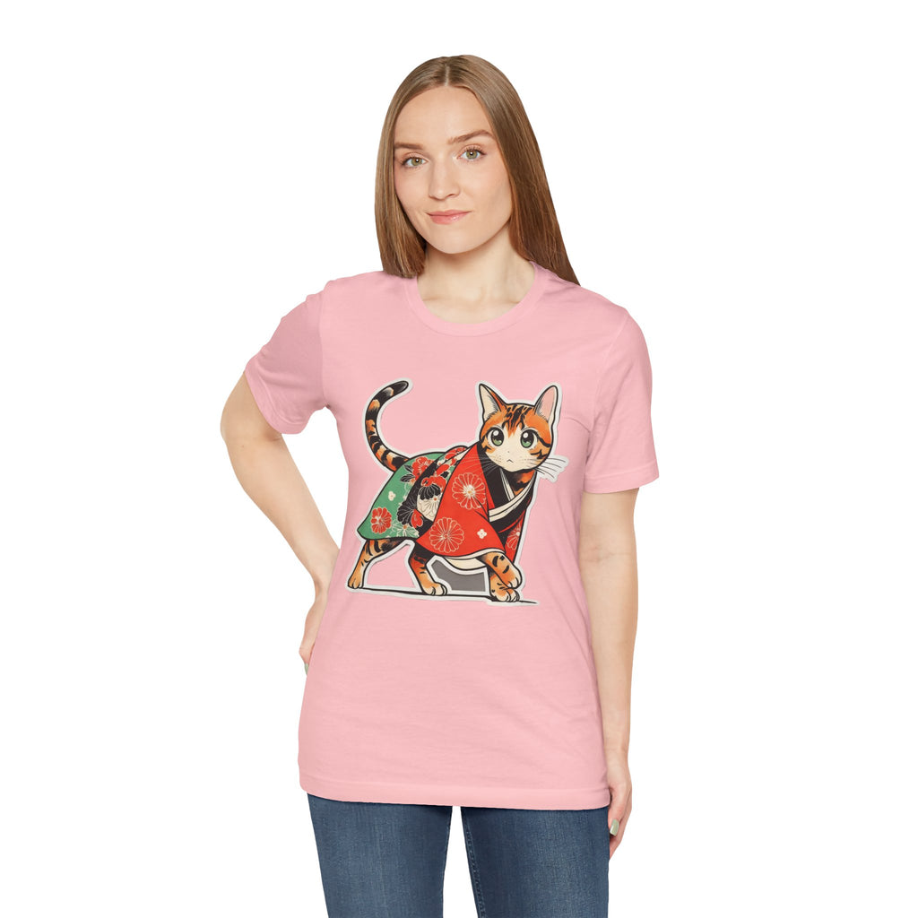 Japanese Kimono Cat Shirt Soft Calm Tee