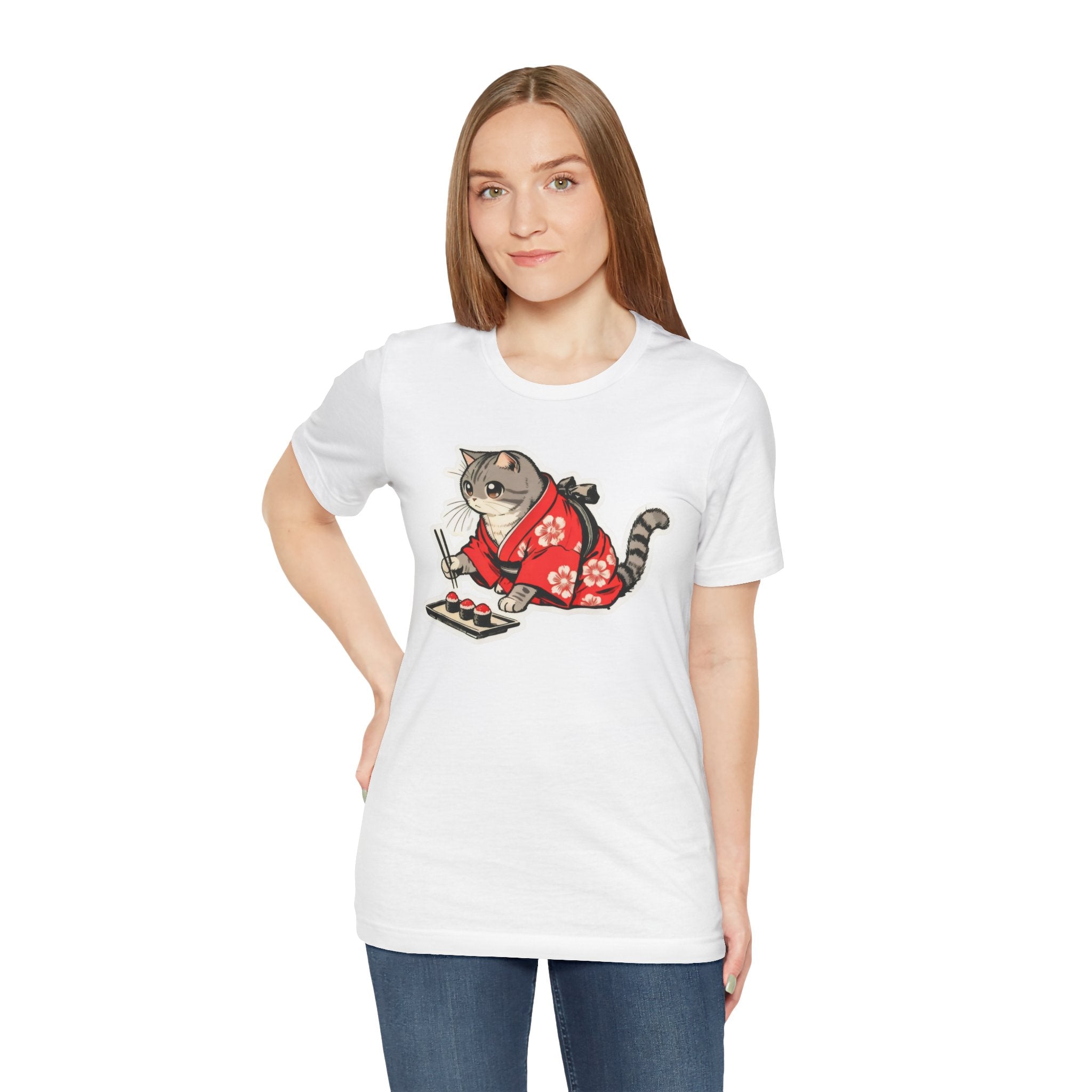 Sushi Cat T-Shirt - Kawaii Kimono Cat