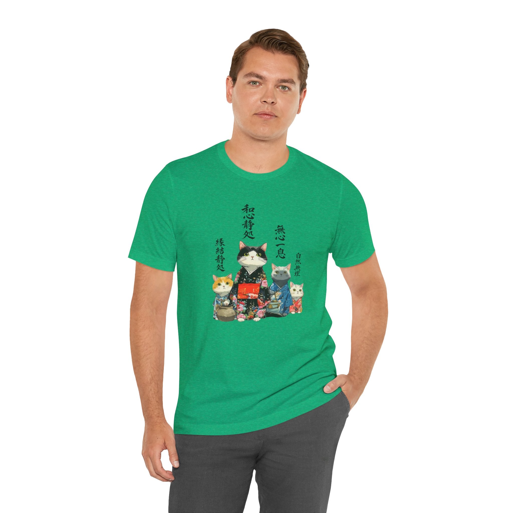 Zen Kimono Cats T-Shirt | Japanese Cat Illustration