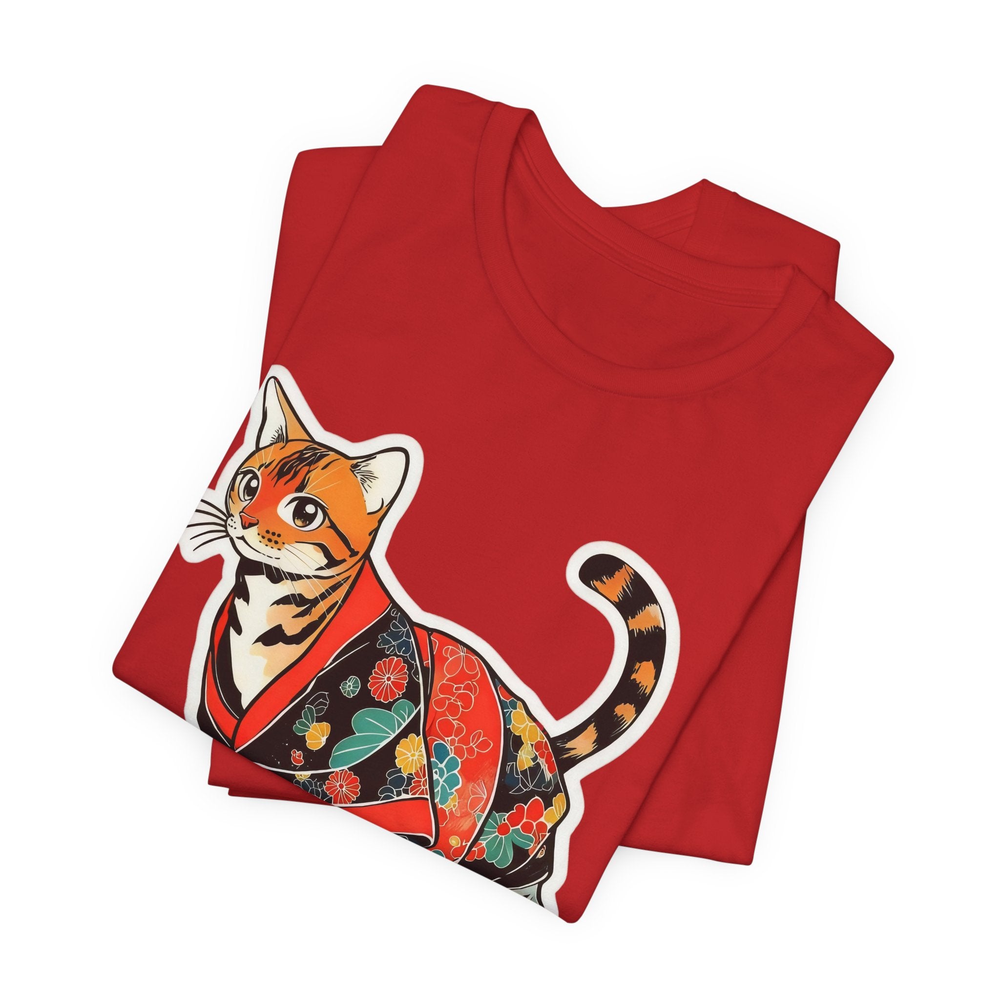 Cute Japanese Cat Shirt Kimono Kitty Tee