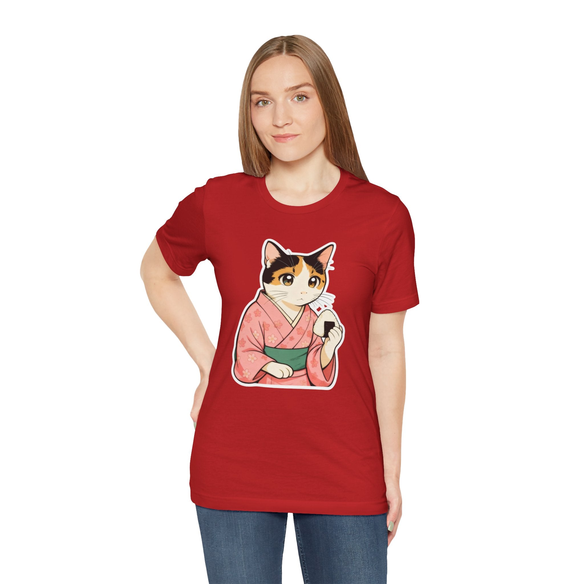 Onigiri Kimono Cat Shirt - Cute Japanese Comfort Food Tee