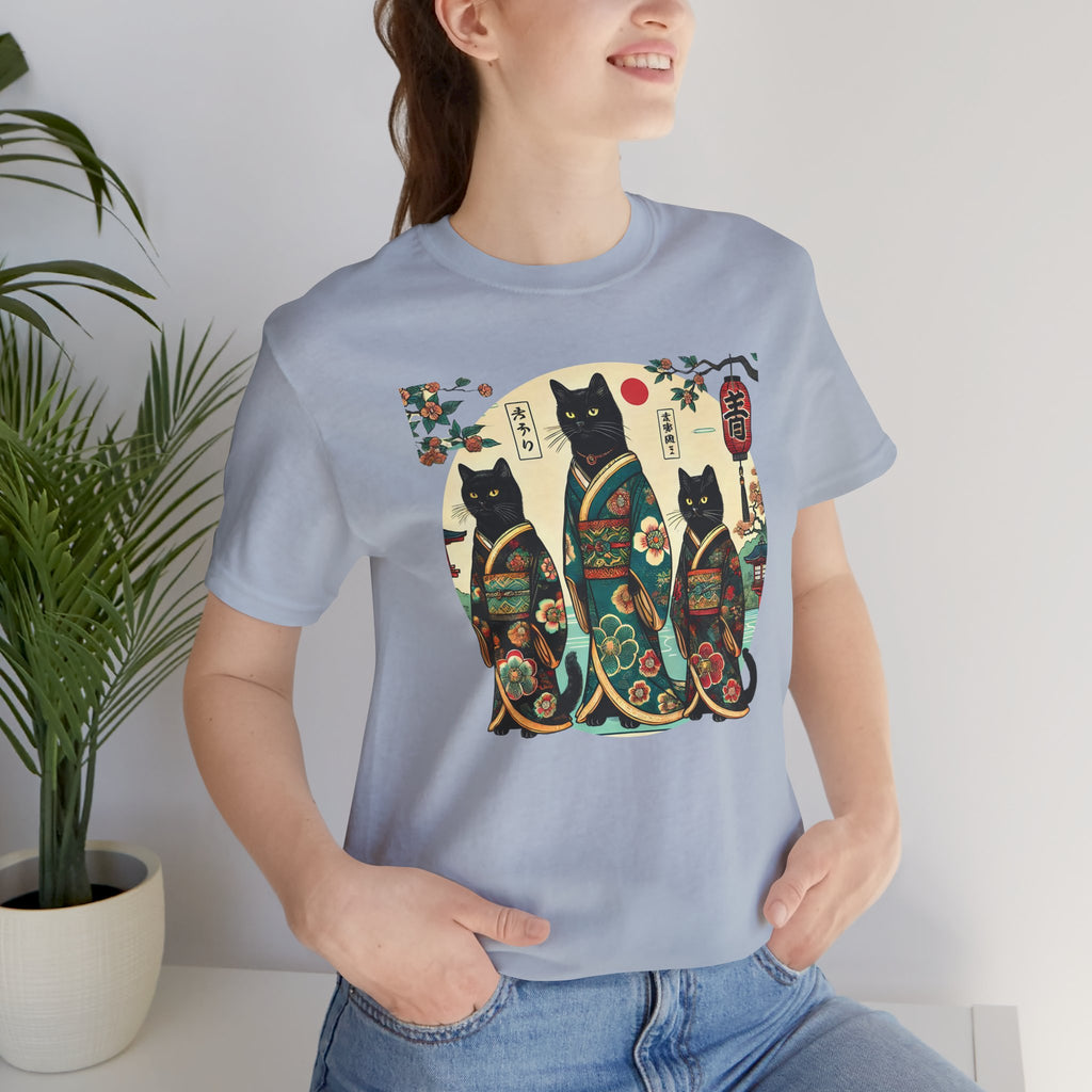 Black Kimono Cats Tee - Unisex