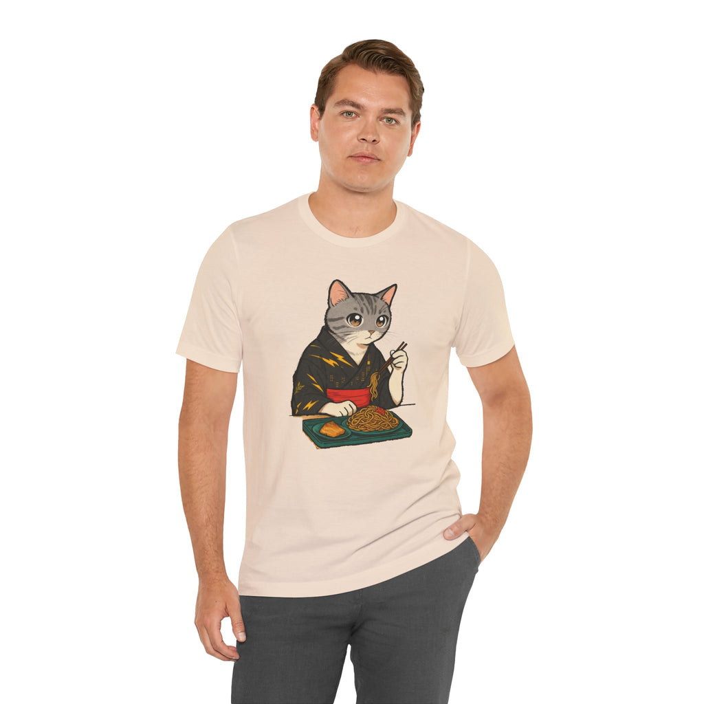 Yakisoba Noodle Cat Shirt - Japanese Street Food Kimono Cat Tee - Kimono Cats Collection