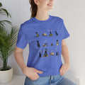 Cat Silhouettes Grid Tee - Minimal Nighttime Cat Art T-Shirt