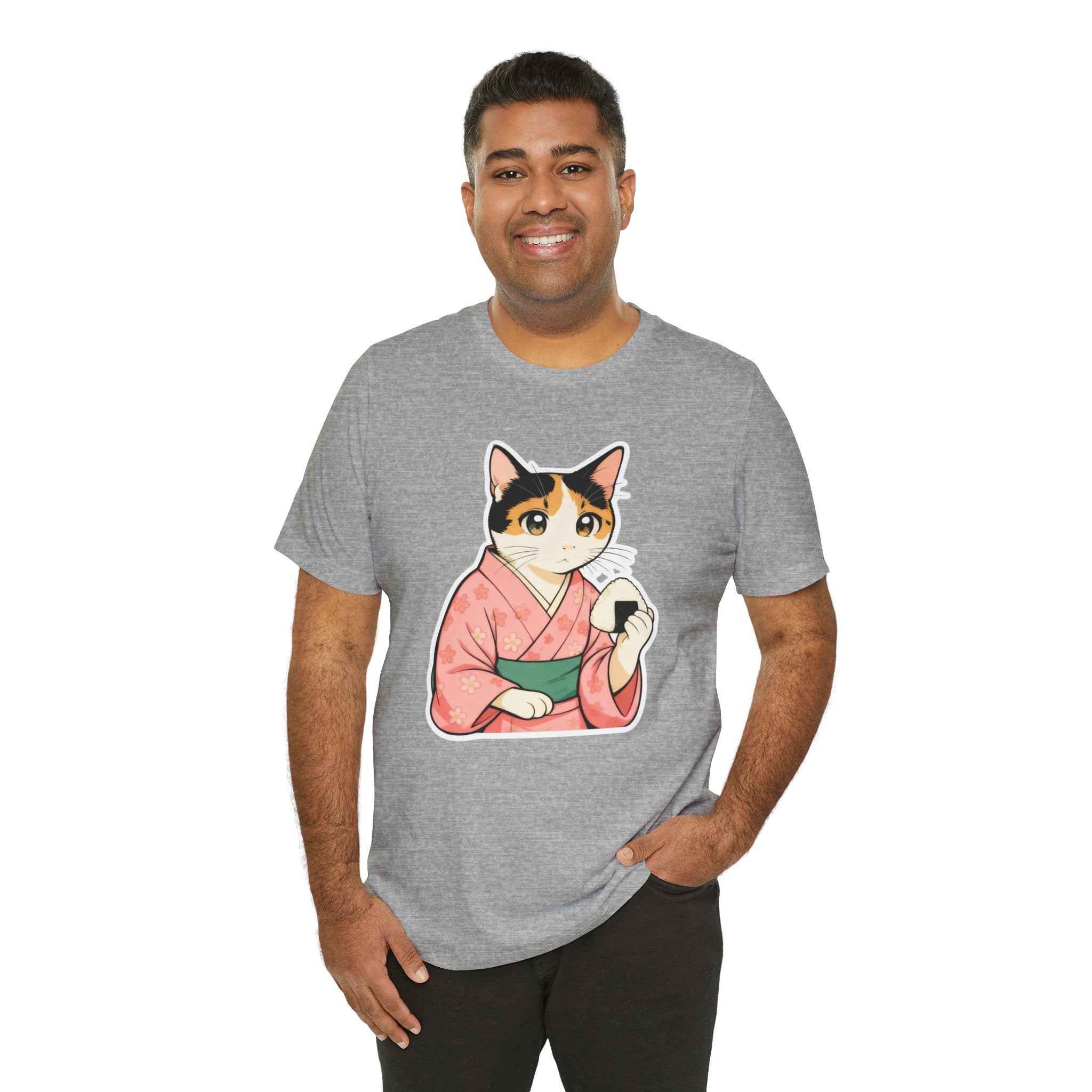 Onigiri Kimono Cat Shirt - Cute Japanese Comfort Food Tee