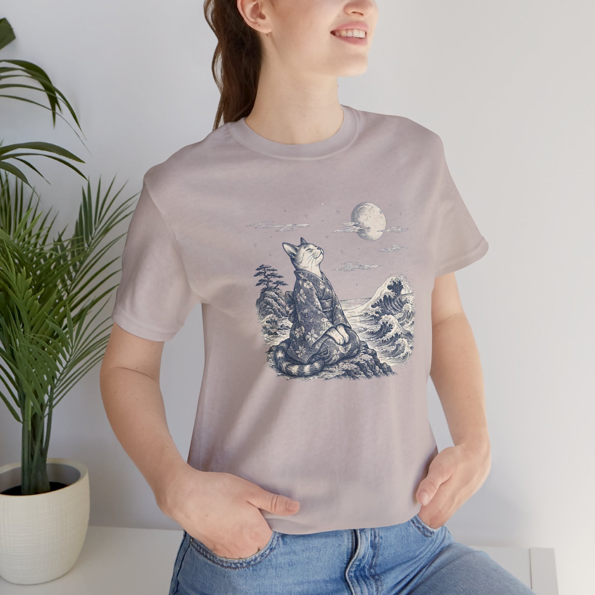 Moonlit Kimono Cat T-Shirt