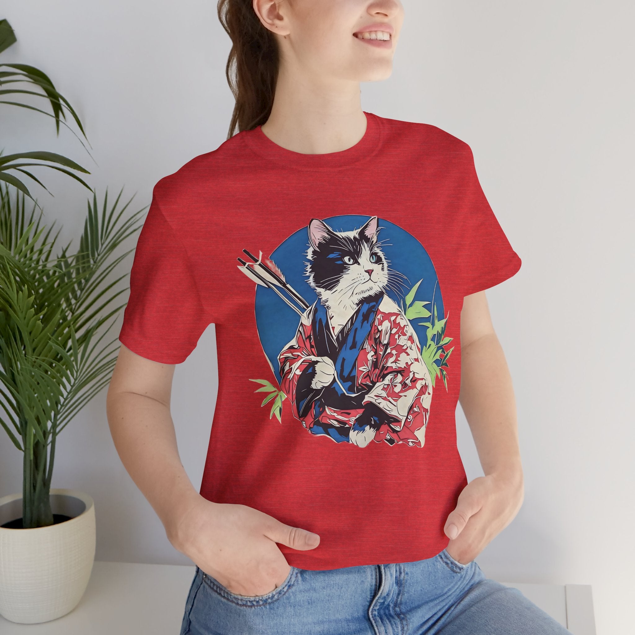Cat Warrior T-Shirt: Kyudo Anime Graphic Tee