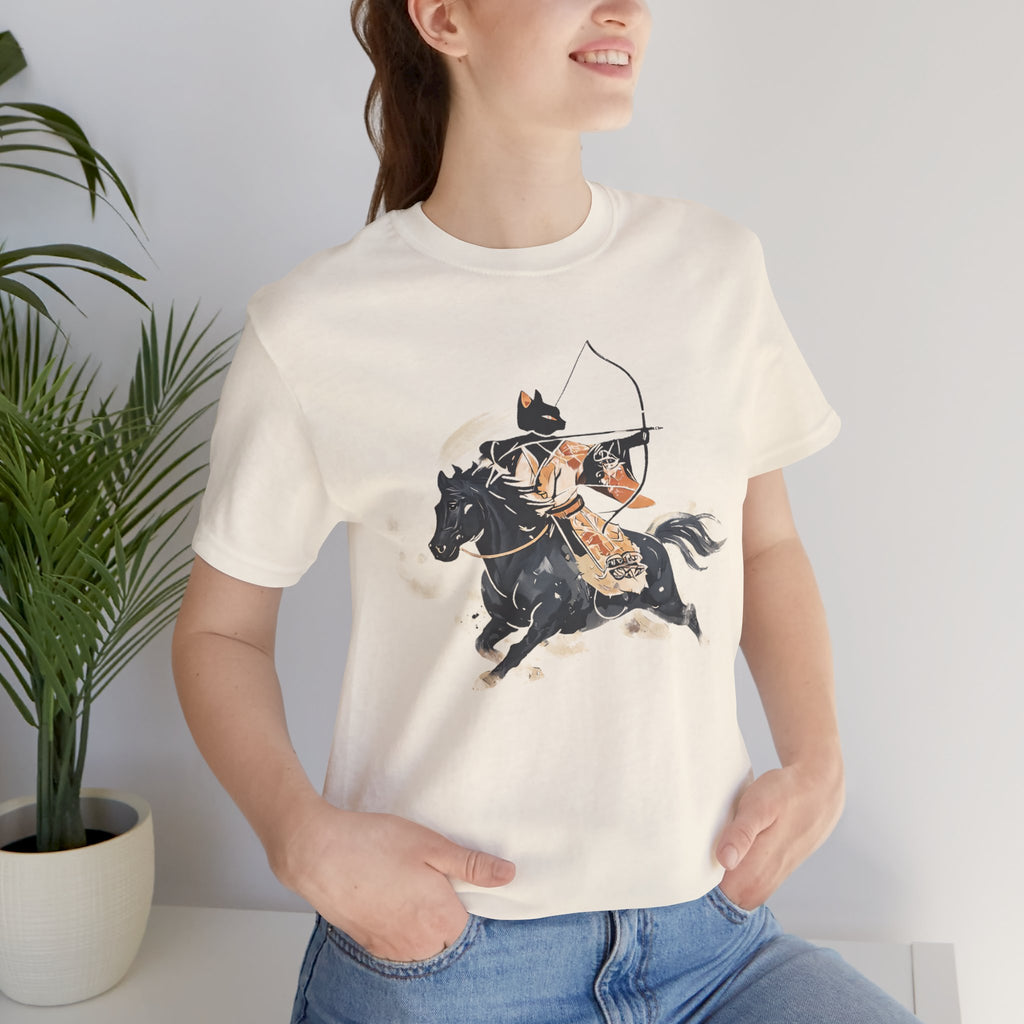 Year of the Horse Kyudo Archer Cat Ukiyo-e Kimono T-Shirt