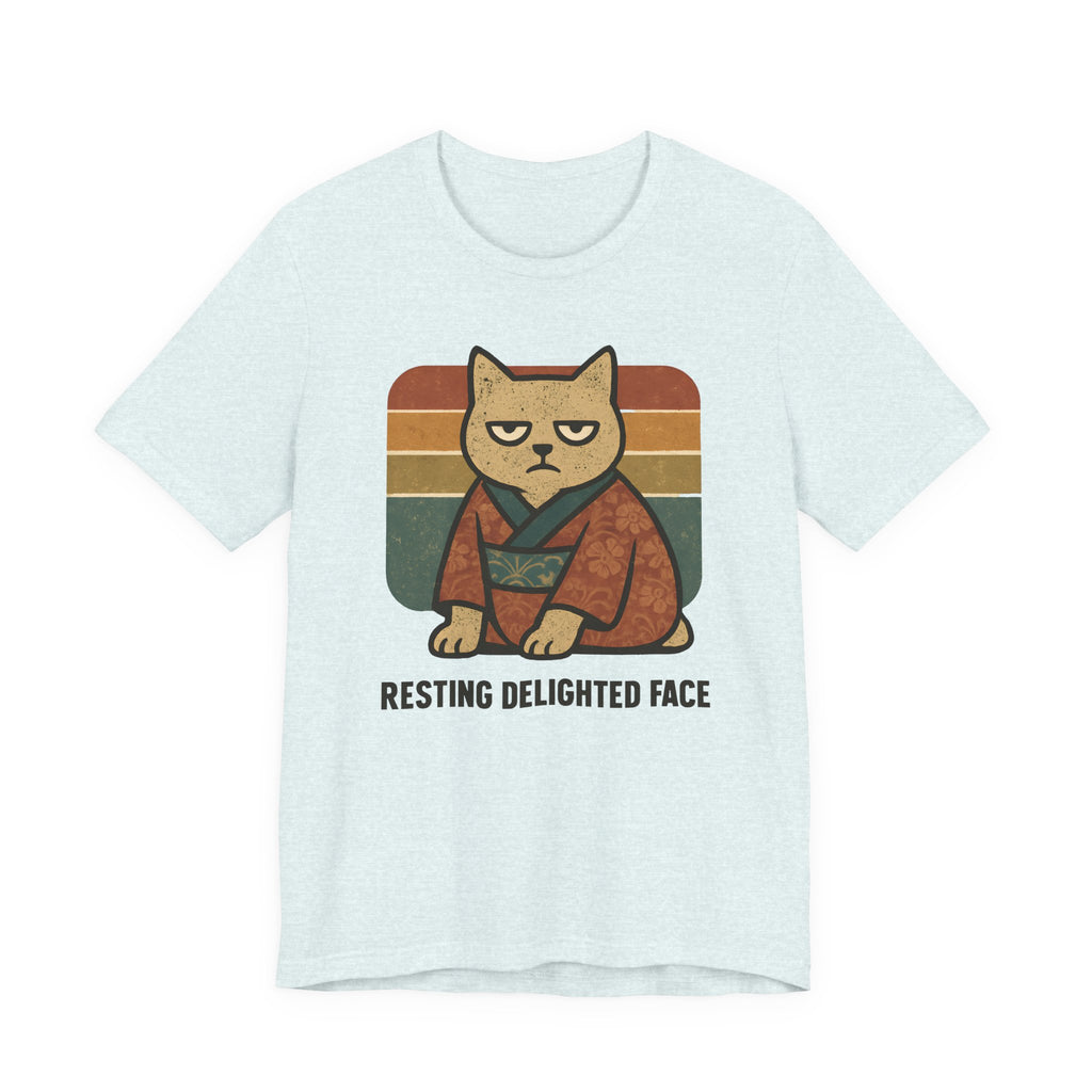 Resting Delighted Face - Grumpy Kimono Cat Vintage T-Shirt