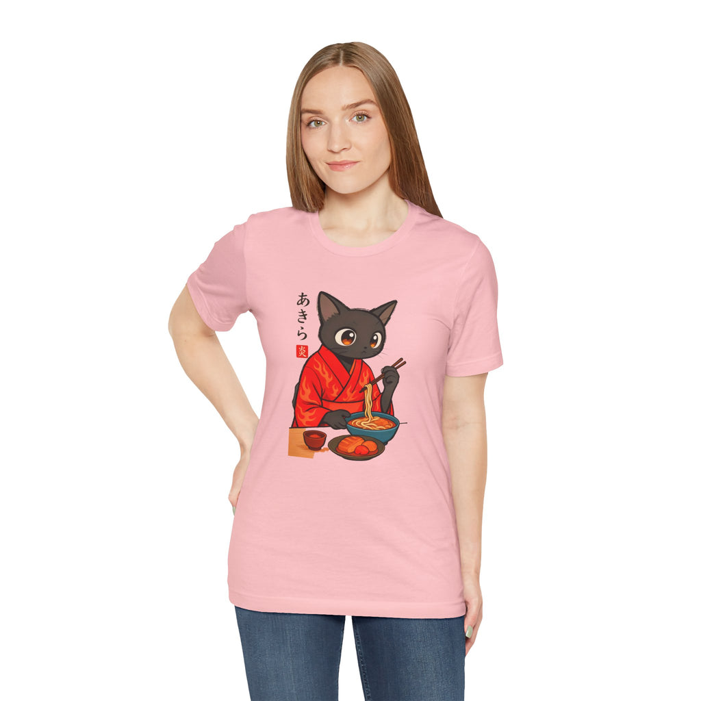 Spicy Ramen Black Cat Shirt - Japanese Noodle Cat Tee