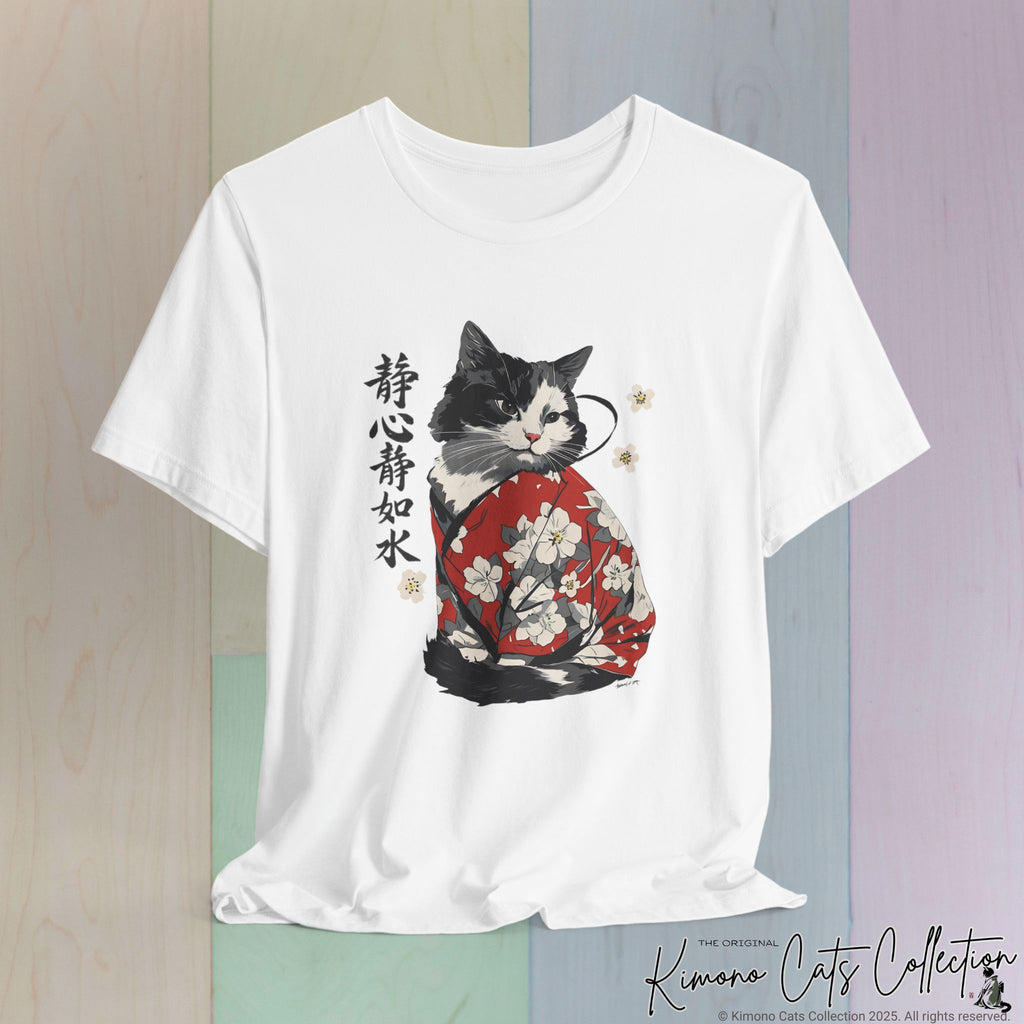 Sakura Neko Cat Tee | Kimono Cat Silhouette, Meow Nyan Japan