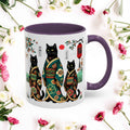 Black Cats Mug - 11-15oz Ceramic Coffee Cup for Cat Lovers