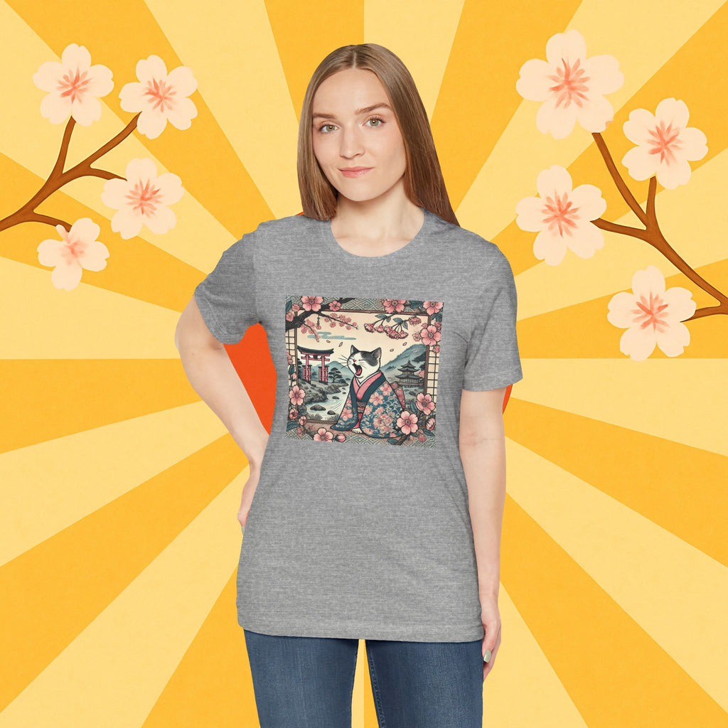 Kimono-Katze T-Shirt: Faule japanische Zen-Katze