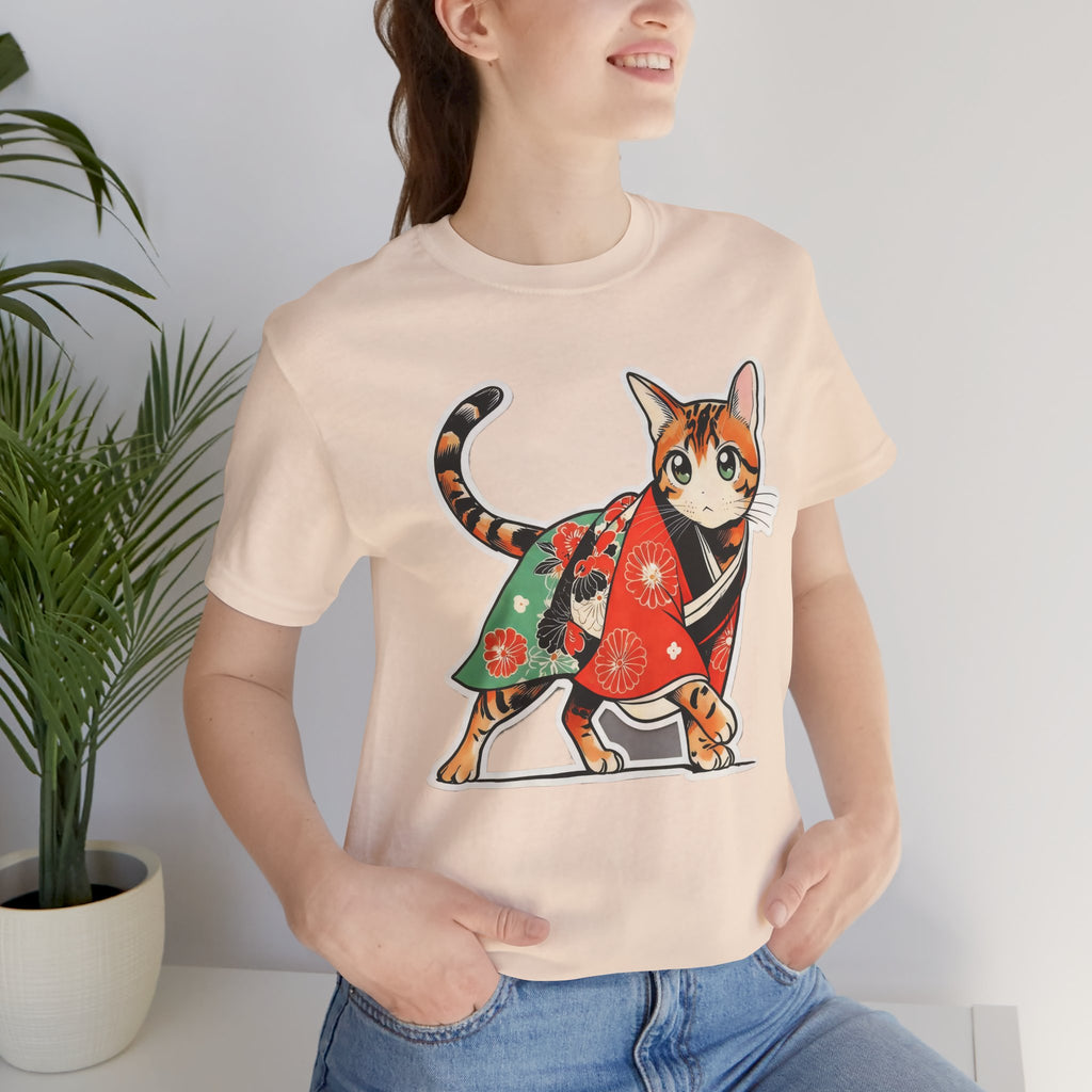 Japanese Kimono Cat Shirt Soft Calm Tee