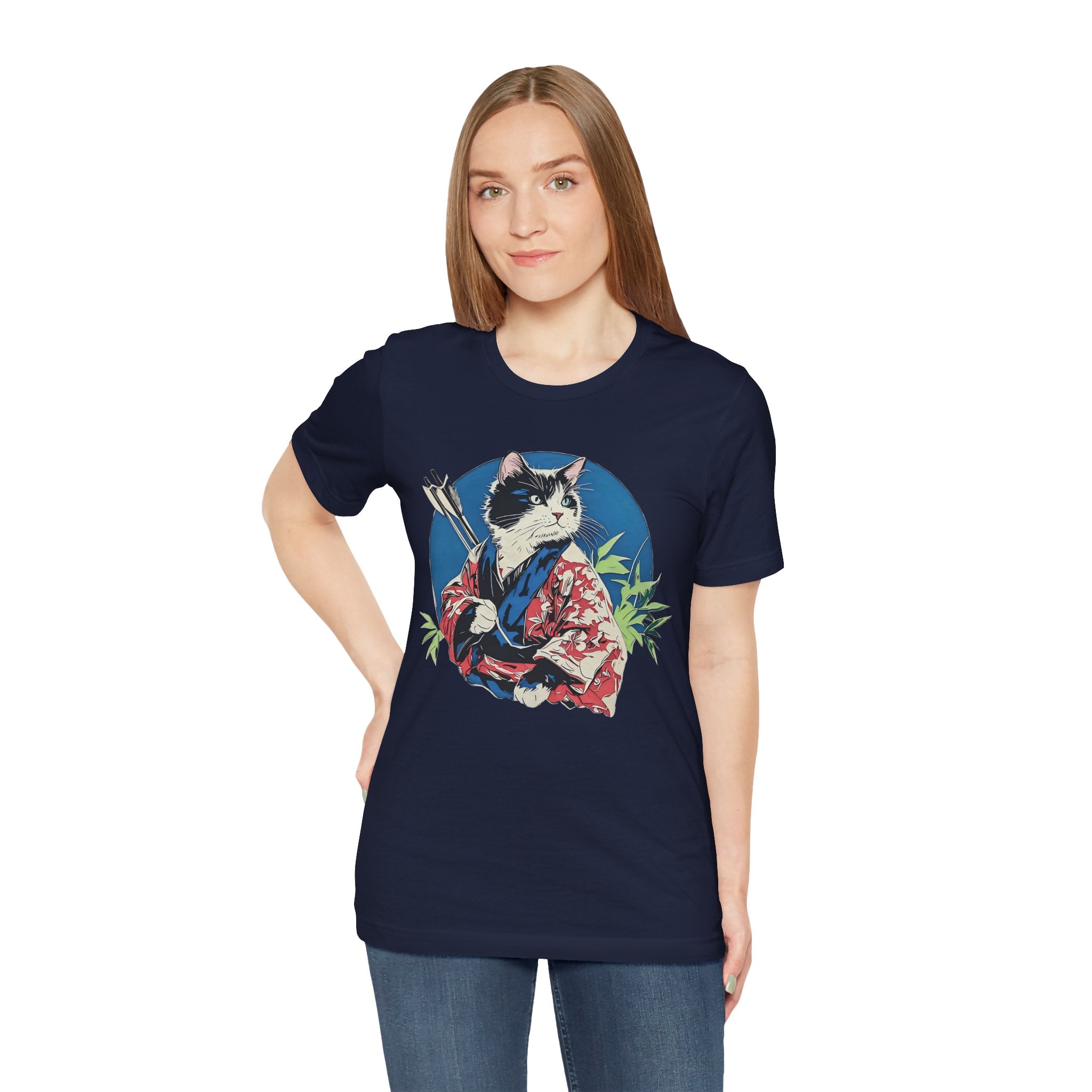 Cat Warrior T-Shirt: Kyudo Anime Graphic Tee