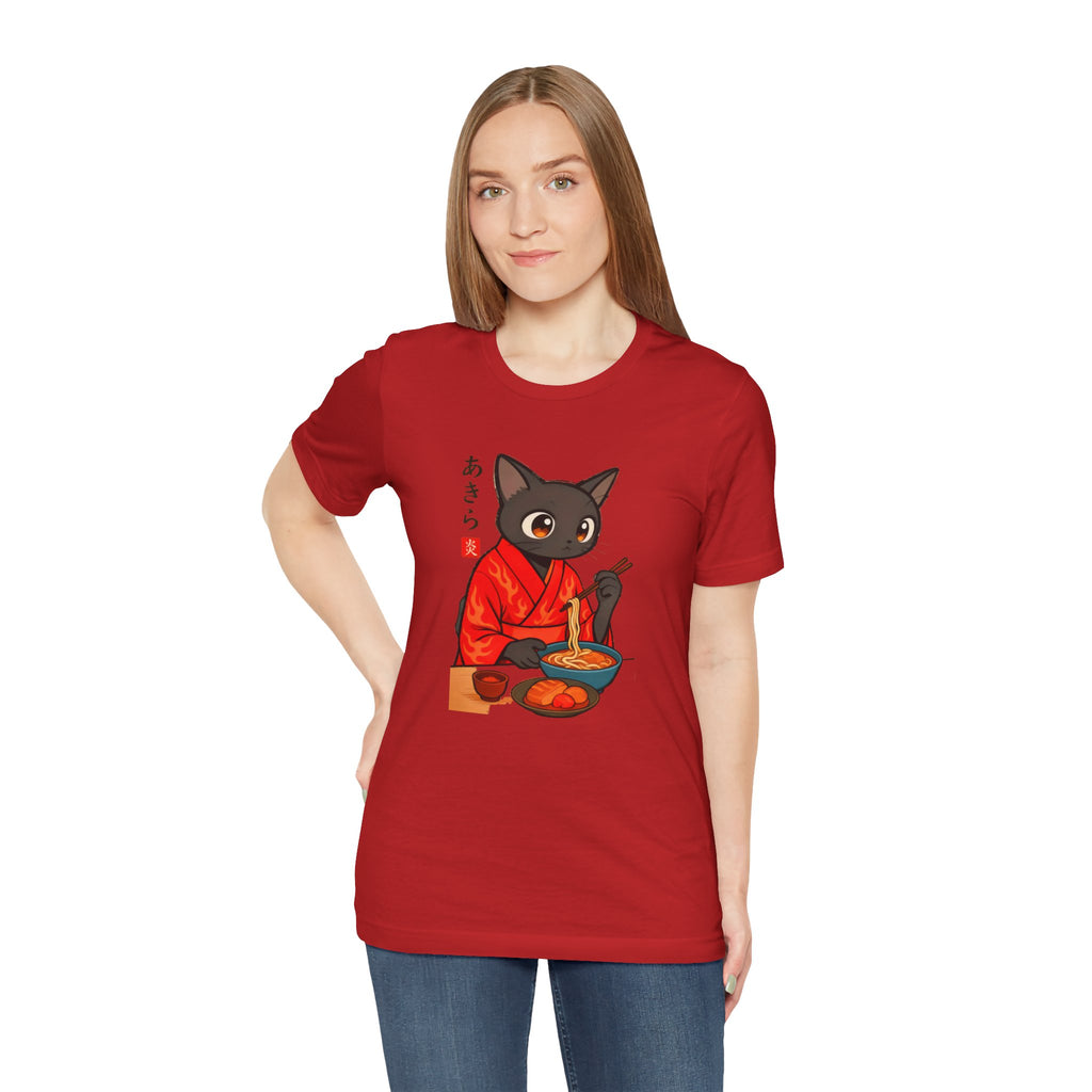 Spicy Ramen Black Cat Shirt - Japanese Noodle Cat Tee