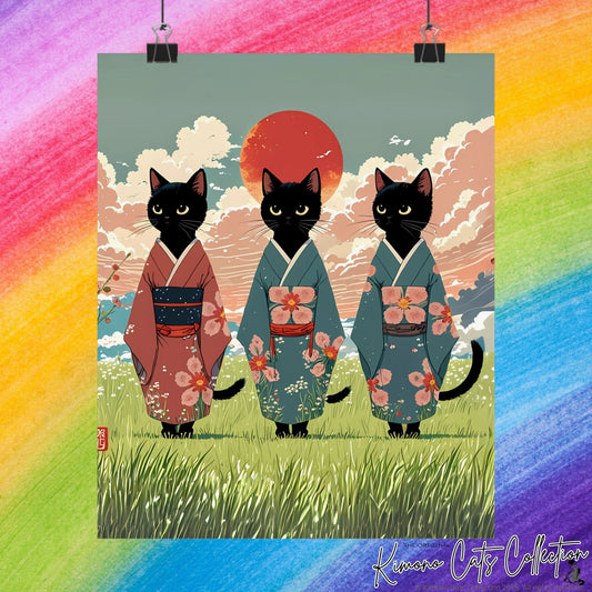 Von Ghibli inspirierte japanische Katzen-Wandkunst 🌿🐾