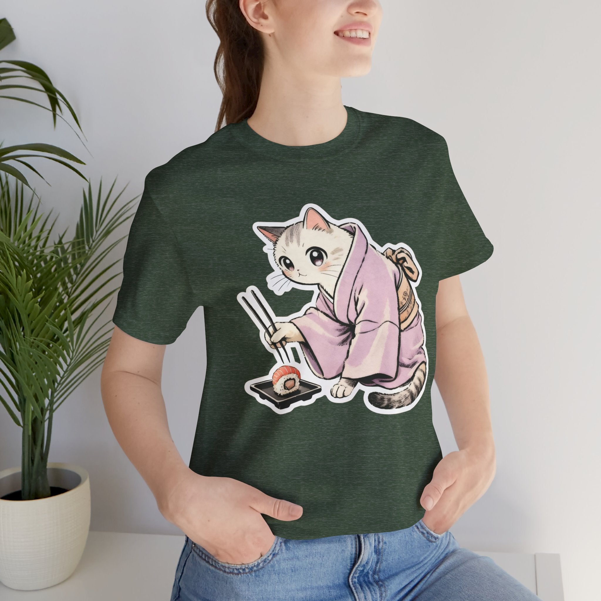 Sushi Cat Shirt - Japanese Kimono Cat Tee