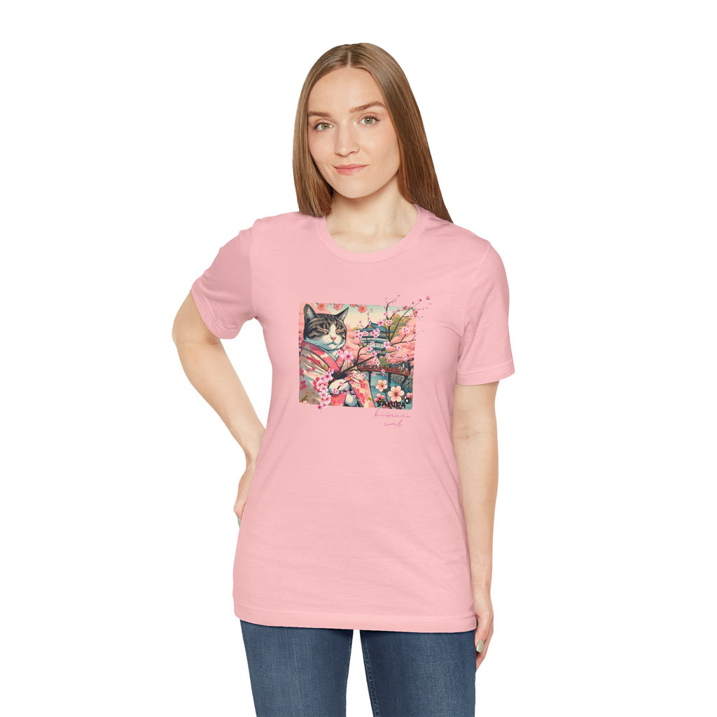 Sakura Kimono Cat Tee - Unisex Stylish T-Shirt for Cat Lovers - Kimono Cats Collection