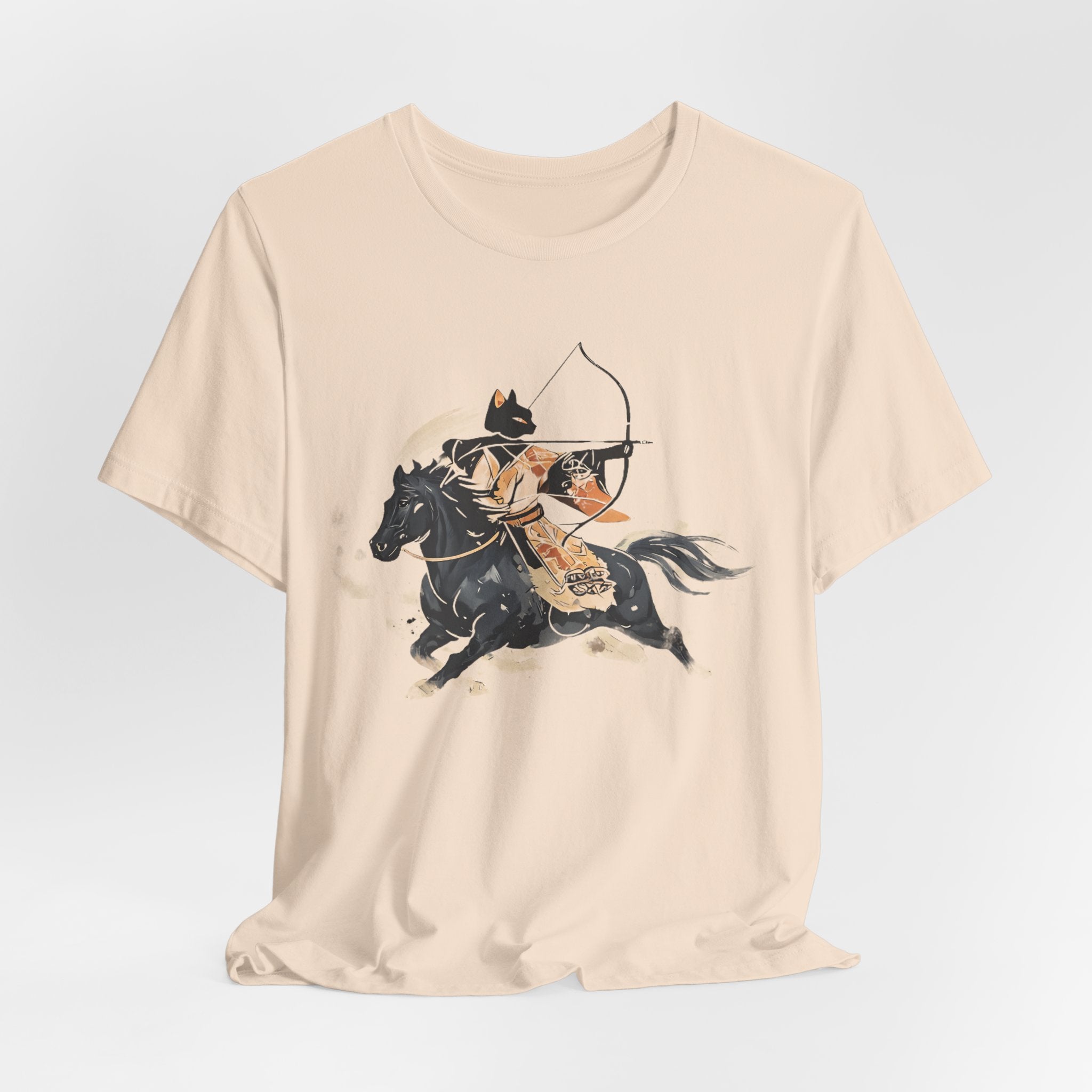 Year of the Horse Kyudo Archer Cat Ukiyo-e Kimono T-Shirt
