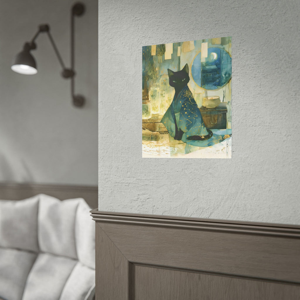 Mystic Night Cat Poster