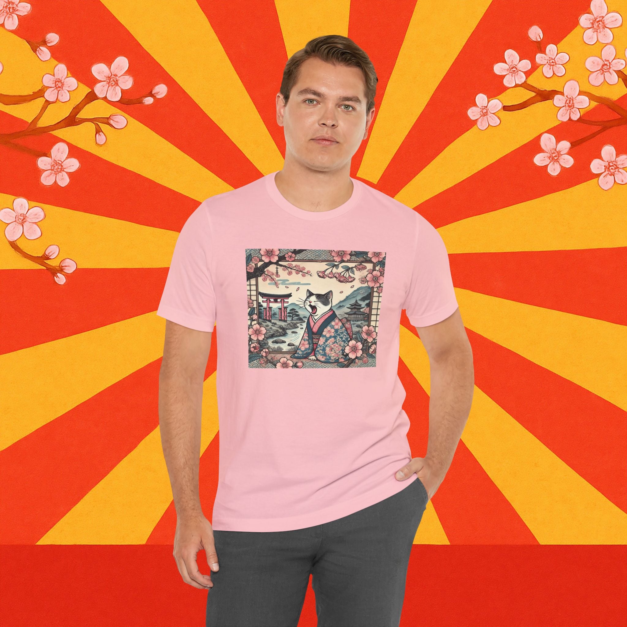 Kimono-Katze T-Shirt: Faule japanische Zen-Katze