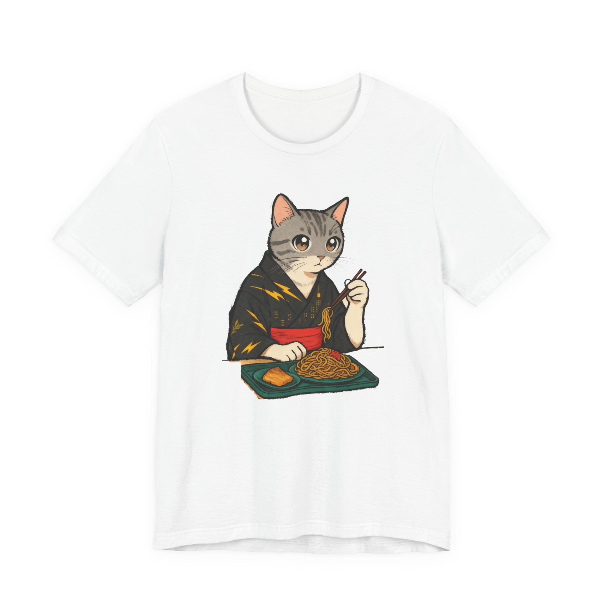 Yakisoba Noodle Cat Shirt - Japanese Street Food Kimono Cat Tee