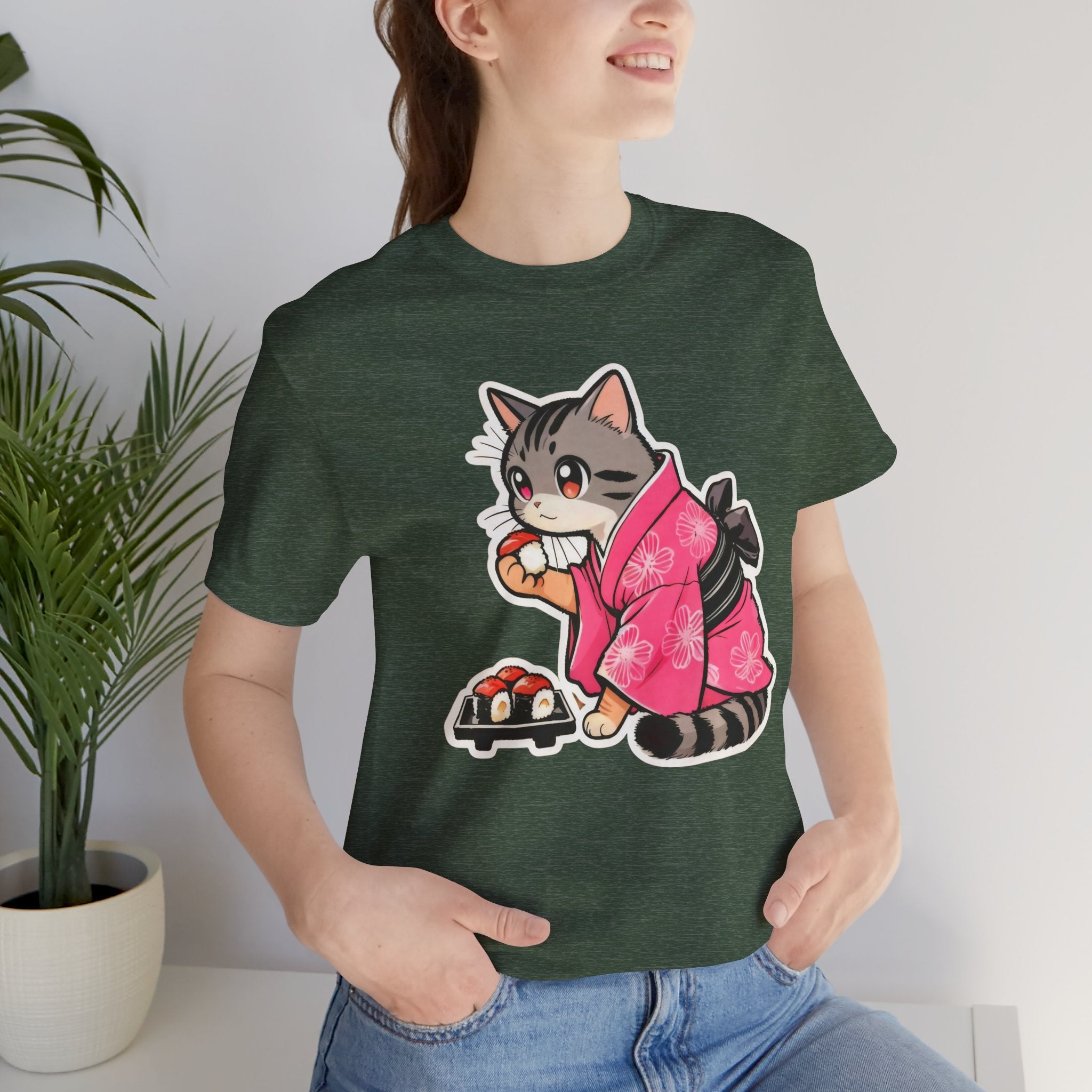 Sushi Cat Gift Tee - Japanese Aesthetic Shirt