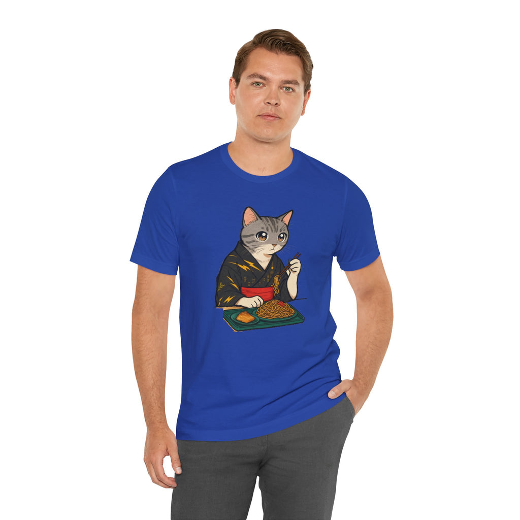 Yakisoba Noodle Cat Shirt - Japanese Street Food Kimono Cat Tee - Kimono Cats Collection