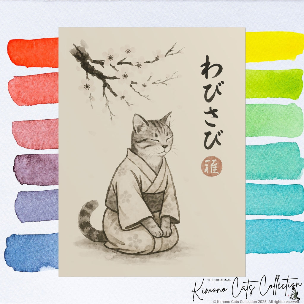 Wabisabi Cat | Japanese-Inspired Zen Wall Art