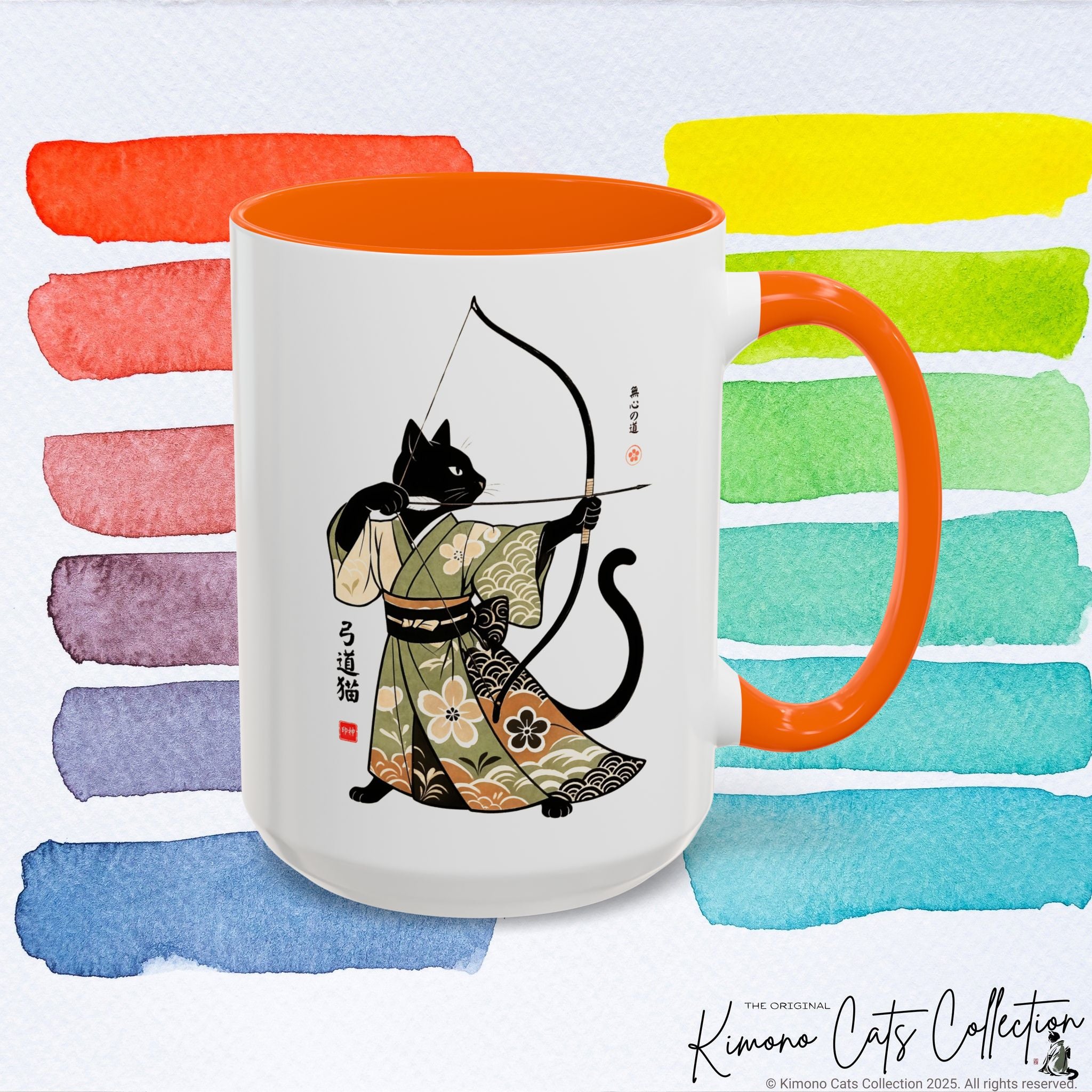 Kyudo Cat Warrior Coffee Mug