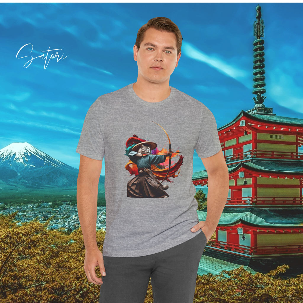 Kyudo Archer Cat Tee – Der Zen-Bogenmeister des feudalen Japans