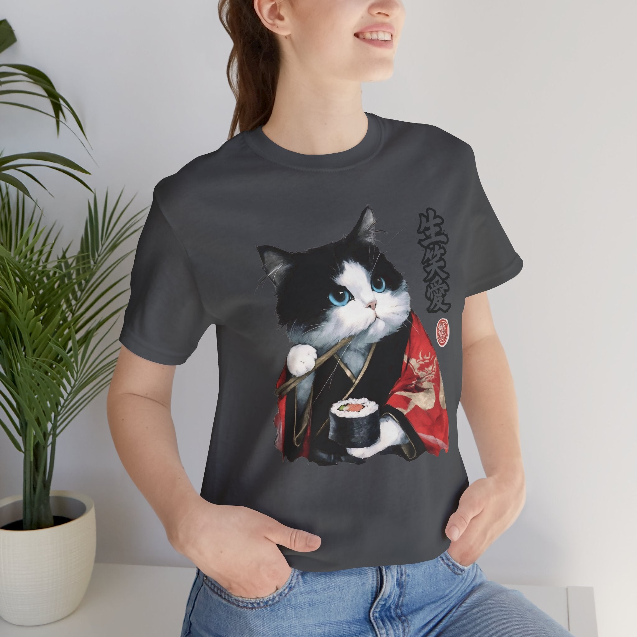 Sushi Cat kimono Cat T-Shirt | Japanese Neko Cat Art