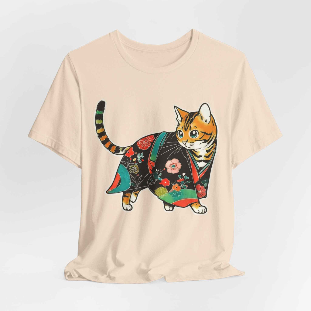 Japanese Kawaii Cat Shirt Quiet Cute Kimono Tee