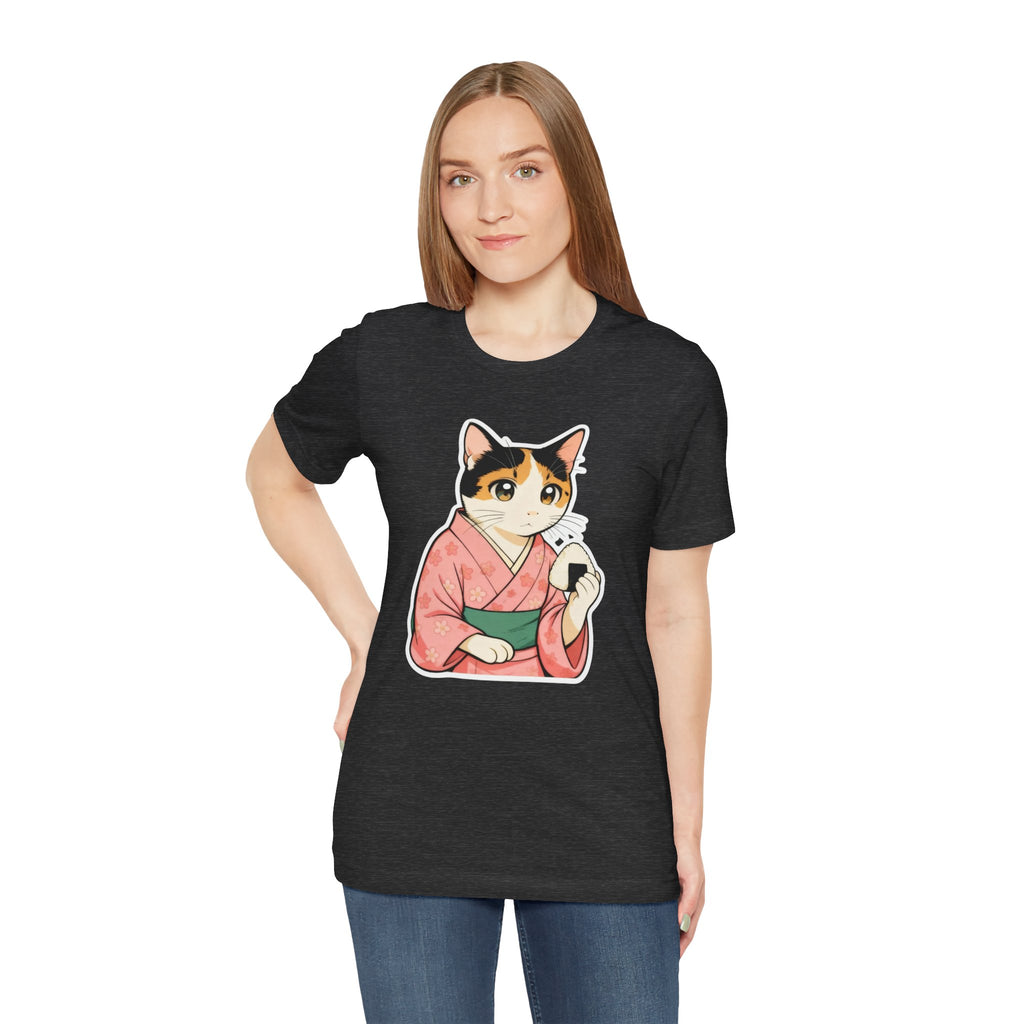 Onigiri Kimono Cat Shirt - Cute Japanese Comfort Food Tee